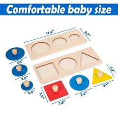 Montessori Shape Puzzle Toddlers 1-3 Color Sorter Baby Puzzles 12-18 Months