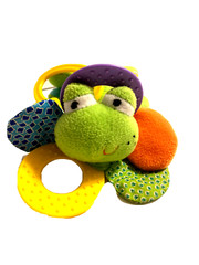 Infantino Frog Baby Toy Plush Crinkle Teether Rattle Sensory Development 7 inch