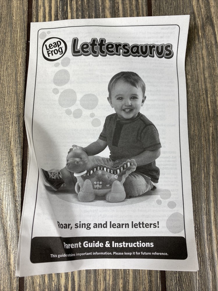 Leap Frog Lettersaurus Purple Dinosaur Alphabet Manual Instructions