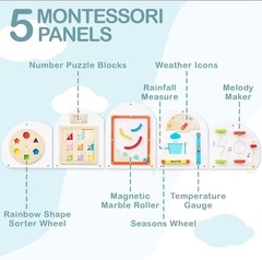 Busy Board for Wall, Sensory Board Montessori Sensory Toys for Toddlers, Wooden