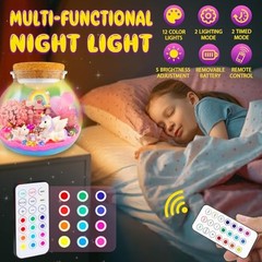 Terrarium Crafts Kit for Kids-LED Night Light Up & Remote Birthday Unicorn