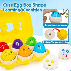 Egg Toys,Montessori Geometric Egg Shape Sorter Toys Preschool Learning Educat…