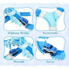Frozen Race Track Toys for Girls Ages 3-8, 224 PCS Princess Castle Ice Princess