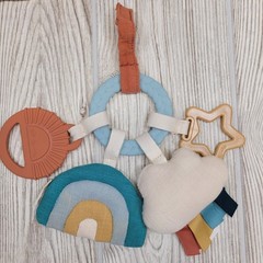 Itzy Ritzy Baby Sensory Toy Set Elephant Soft Plush Book Rainbow Popper Bundle