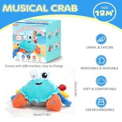 Baby Toys 1 Year Old 6-12 Month Tummy Time Toys Crawling Crab Musical Dancing…