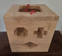Wooden Shape Sorter Toy Shaped Block Sorting 6″ Cube Educational Toy Toddlers