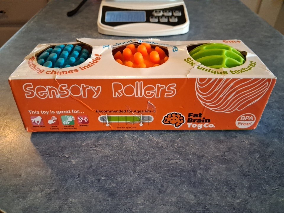Fat Brain Toys Sensory Rollers With Chimes BPA Free Silicone 6 Textures 6m-5yrs