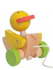 BAMBOO NON TOXIC TFSC Sustainable Pull Along DUCK Toddler Toy By EVER EARTH New