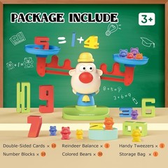 Balance Math Toys STEM Learning Game Counting Stacking Educational Toys for Kids