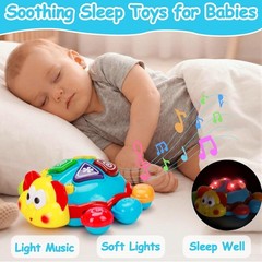 Baby Crawling Toys 6-12 Months, Musical Light Up Tummy Time Toy for Infant 0-6 7