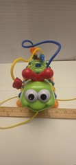 Megcos BABY KIDS Toy Pull Behind Caterpillar Sound Lights TESTED & WORKS EUC
