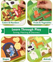 hahaland Busy Book for Toddlers 1-3 – Montessori Toys Busy Board for 1 Year Old