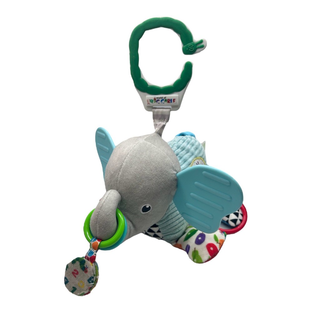 World Of Eric Carle Developmental Elephant Plush Stroller Car Seat Toy #96625