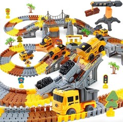 281 PCS Race Tracks Construction Toys for 3 4 5 6 7 8 9 Year Old Boys Girls, 4 P