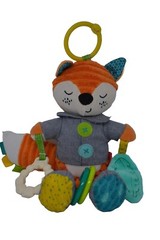 Infantino Go Gaga Pal Fox Plush Stroller Crib Rattle Activity Sensory Toy Orange