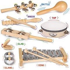 Toddler Musical Instruments, Eco Friendly Musical Set The Original Wood Color