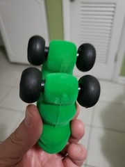 Rubbabu Green Caterpillar Soft Train Toy Wheeled Sensory Toy 4″ X 3″ Velvet GC