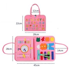Montessori Kids Travel Toy Felt Activity Quiet Busy Board for Basic Dress Motor