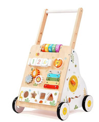 Wooden Baby Walker with Wheels, Push Walker for Baby 1-3 years