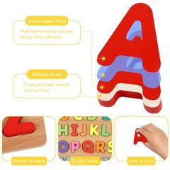 Alphabet Puzzle, Wooden Puzzles for Toddlers 3 4 5 Year Old, ABC Letter Puzzl…