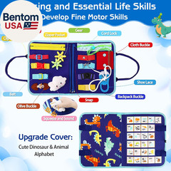 Toddler Busy Board Montessori Toys for Boys, Sensory Book Educational Activities