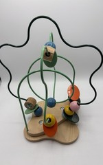 IKEA UPPSTA Maze Toy Multi Colored Beads With Wooden Base Baby Toddler