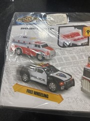 NEW! NIB RARE! 3 Pack Fast lane Emergency Vehicles FIRETRUCK POLICE AMBULANCE