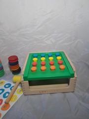 Lovevery Wooden Posting Sensory Stand Pegs Companion Play Kit Montessori Kids