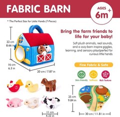 Baby Toys 6-12 – Surprise Barn with Stuffed Farm Animals with Real Sounds – …