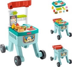 Fisher-Price Laugh & Learn 4-in-1 Snack Cart Baby Walker & Toddler Learning Toy
