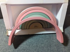 New Jumini Stacking Rainbow Retro Baby Toys Pastel Color Baby Natural Wood