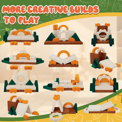 18PCS Modular Kids Play Couch – Junlge Theme Toddler Couch Building Fort, Conver
