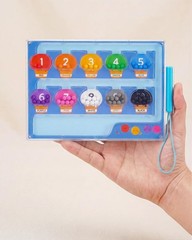 Compact Blue Color & Number Maze – Montessori Puzzle Board for Toddlers 3 +