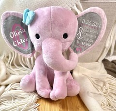 Personalized elephant, Personalized gift, baby shower gift, newborn gift.