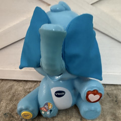 VTech Blue Elephant Baby Activity Toy Light-Up Heart Button Animals Theme