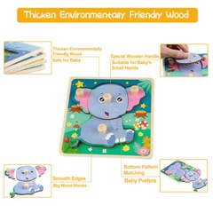 Montessori Toy Shape Puzzles For Toddlers 1-3 Year Old, Wooden Peg Puzzle Shap