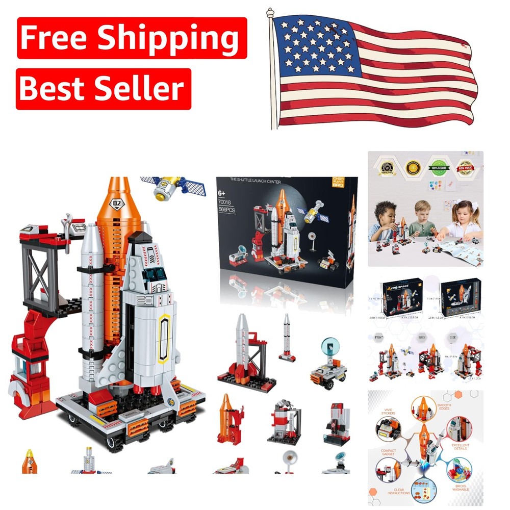 Non-Toxic Space Exploration Shuttle Toys: 12 Models for Boys Age 6-12 – 566 PCS
