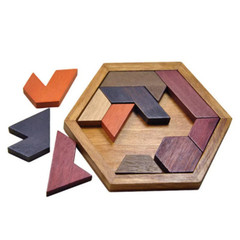 Educational Wooden Geometric Jigsaw Puzzle – Brain Teaser Toy for Kids & Toddler