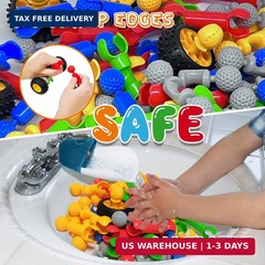 170 Pcs Building Toys for Kids Ages 4-8 with Toy Box Storage, Idea Guide, Buildi
