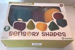 6 HEDSTROM Soft Sensory SHAPE BLOCKS Squeezable Rounded Nubs VINYL Boxed