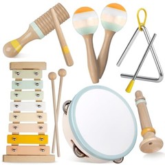 Baby Musical Instruments-Montessori Wooden Toys for Toddlers,Colors Neutral