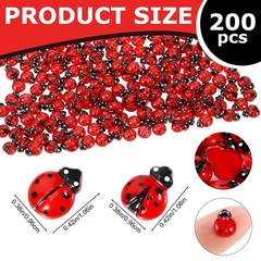 200 Pcs Mini Resin Ladybug, Miniature Ladybug Figurines for Kids Baby Shower …