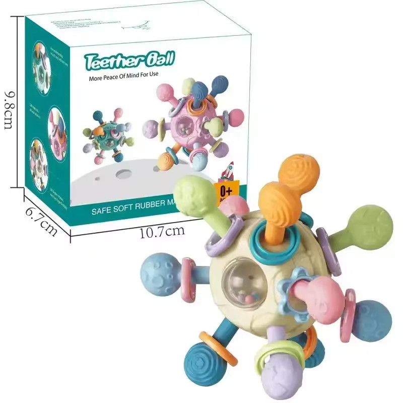 Baby Toys 0 12 Months Rotating Rattle Ball Grasping Activity Baby Development To