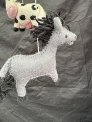 Farm animals . Baby mobile,Handmade in Nepal from felted Yak wool.