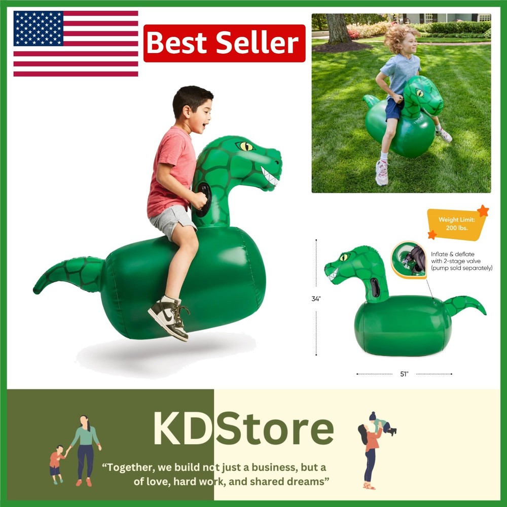 Inflatable Dino Bouncer for Kids 5+ Outdoor Jumping Toy Hopping Animal Play