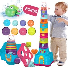 Baby Stacking Toys for Toddlers 1-3, Nesting Cups Shape Sorter for Infant 6 to 1