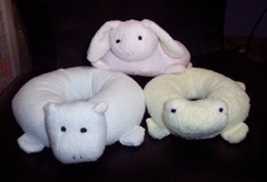 Pottery Barn Kids Small Animal Plush Stacker Toy Squeak Rattle Crinkle Lovey Toy
