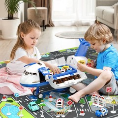 Airplane Toys for Toddlers 3-5 – Car Race Tracks for Kids Ages 4-8 with 8 Sma…
