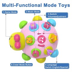 Baby Musical Ladybug Crawling Toys,Baby Toy 6-12 Months with Light-up Music, …