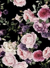 SANILA Vintage Peony Floral Wallpaper for Bedroom Living Room – Purple Flower…